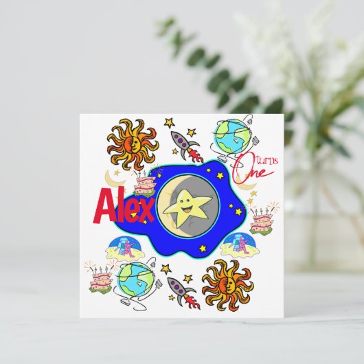 peuters eerste baby verjaardagsuitnodiging kaart (Staand voorkant)