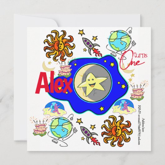 peuters eerste baby verjaardagsuitnodiging kaart (Achterkant)