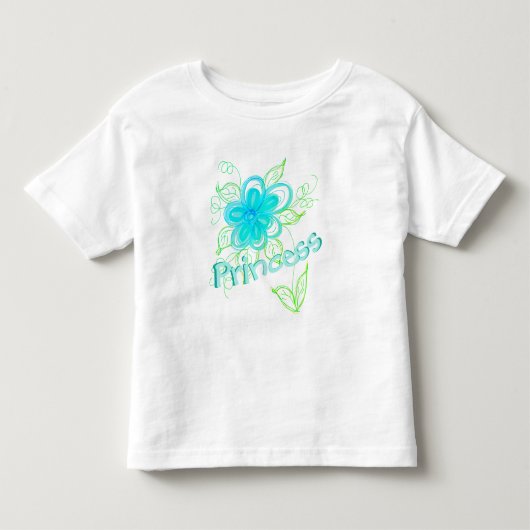 Peuters Gebloemde Prinsessen Shirt (Voorkant)