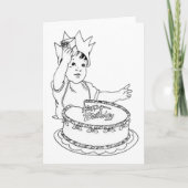 Peuters Leuke DIY Kleur-In Verjaardag Kaart (Voorkant)