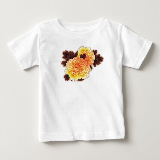 PEUTERS T-SHIRT MET BLOEMEN AANGEPASTE NAAM (Voorkant)