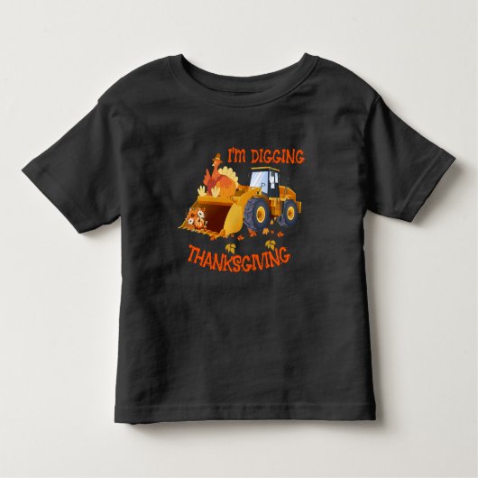 Peuters Tractor Turkije Ik graaf Thanksgiving Kinder Shirts (Voorkant)