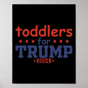 Peuters Voor Trump Kinderen Trump 2024 Grappig Tru Poster