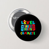 Peuterschool Compleet Laatste Dag van School Video Ronde Button 5,7 Cm (Voorkant /achterkant)
