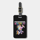 Peuterschool Nailed It Unicorn Afstudeerdop Bagagelabel (Voorkant verticaal)
