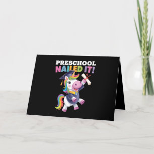 Peuterschool Nailed It Unicorn Afstudeerdop Bedankkaart
