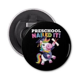 Peuterschool Nailed It Unicorn Afstudeerdop Button Flesopener
