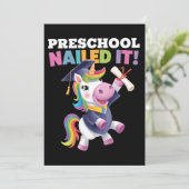 Peuterschool Nailed It Unicorn Afstudeerdop Kaart (Staand voorkant)