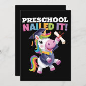 Peuterschool Nailed It Unicorn Afstudeerdop Kaart (Voorkant / Achterkant)