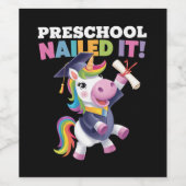 Peuterschool Nailed It Unicorn Afstudeerdop Wijn Etiket (Enkel label)