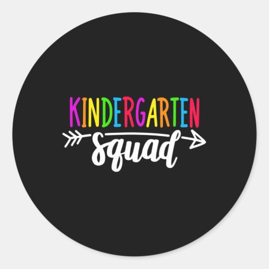 Peuterschool Squad T-shirt Teacher Terug naar scho Ronde Sticker (Voorkant)