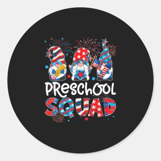 Peuterspeelgoed kabouter 4 juli grappige leraar ronde sticker (Voorkant)