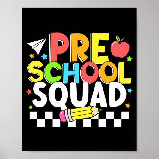 Peuterspeelgroep blij eerste schooldag kinderen poster (Voorkant)