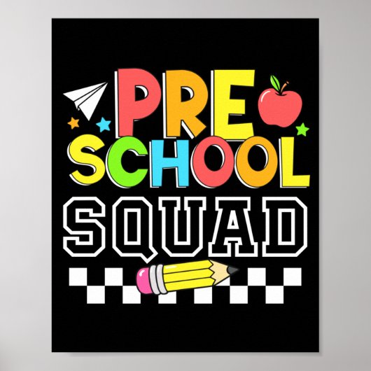Peuterspeelgroep gelukkige eerste schooldag kinder poster (Voorkant)