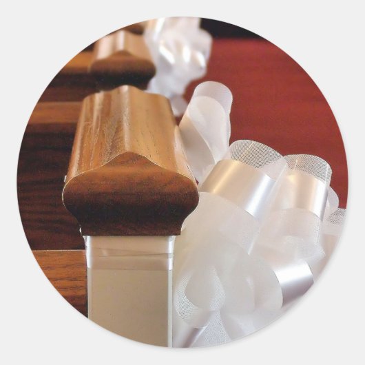 Pew Bows Ronde Sticker (Voorkant)