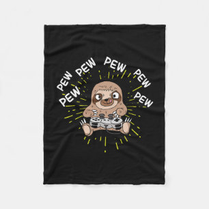 Pew Gamer Sloth Gaming Fleece Deken