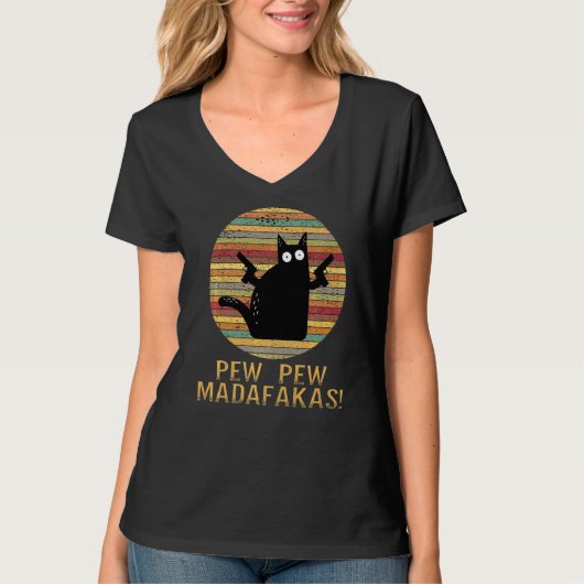Pew Madafakas Kat Gezegde Kat Retro T-shirt (Voorkant)