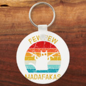 Pew Madafakas Pew Pistolen Funny Black Cat Retro V Sleutelhanger (Voorkant)
