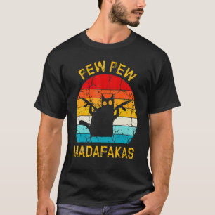 Pew Madafakas Pew Pistolen Funny Black Cat Retro V T-shirt