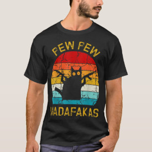 Pew Madafakas Pew Pistolen Funny Black Cat Retro V T-shirt