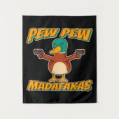 Pew Pew Duck | Duck Pattern Throw Blanket Wandkleed (Voorkant)