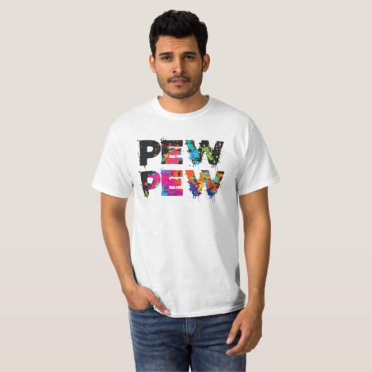 Pew Pew - Funny Paintball T-shirt (Voorkant volledig)
