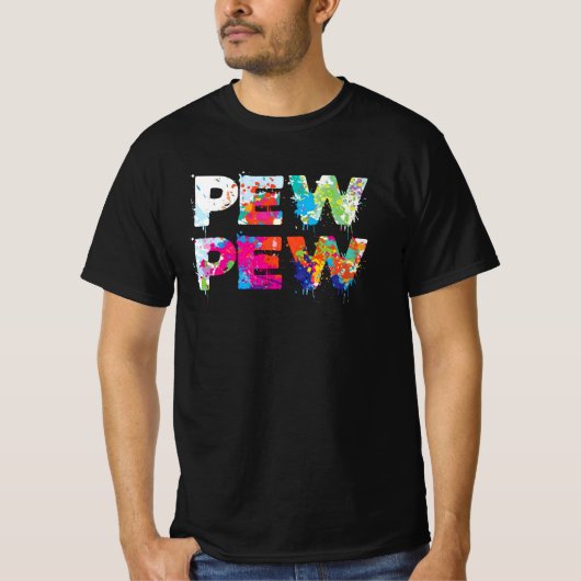 Pew Pew - Funny Paintball T-shirt (Voorkant)