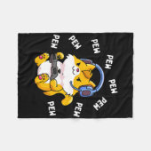 Pew Pew Gamer Kat Video Game Katten Gaming Kitty L Fleece Deken (Voorkant (Horizontaal))