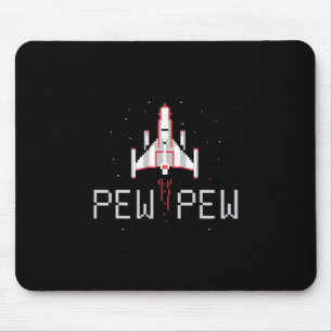 Pew Pew Gamer Retro 80's 90's Arcade Gamen Liefheb Muismat