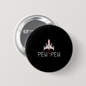 Pew Pew Gamer Retro 80's 90's Arcade Gamen Liefheb Ronde Button 5,7 Cm (Voorkant /achterkant)