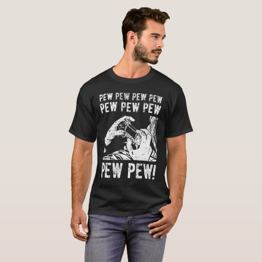 Pew Pew Life Funny Gamer Gift T-shirt (Voorkant volledig)