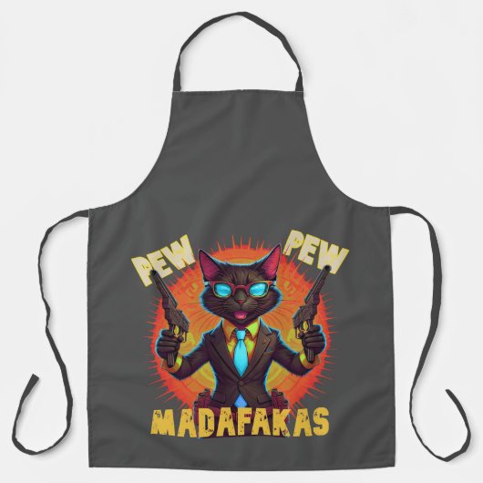 Pew Pew Madafakas Black Cat Schort (Voorkant)