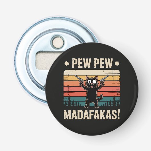 Pew Pew Madafakas Button Flesopener (Voorkant)