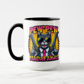 Pew Pew Madafakas Cool Cat met stijl en pistolen Mok (Links)
