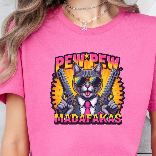 Pew Pew Madafakas Cool Cat met stijl en pistolen Trui