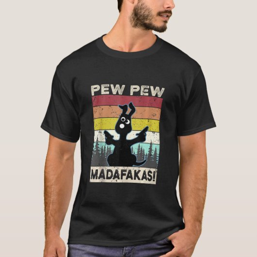 Pew Pew Madafakas Crazy Dog  Funny Dog Fun T-shirt (Voorkant)