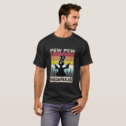 Pew Pew Madafakas Crazy Dog  Funny Dog Fun T-shirt (Voorkant volledig)