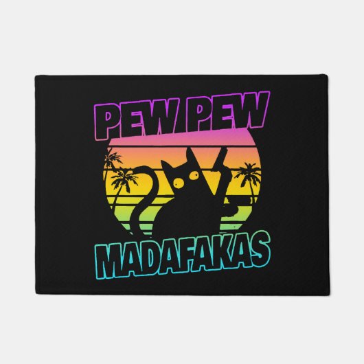 Pew Pew Madafakas Grappige Kat Gekke Kat Deurmat (Voorkant)