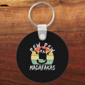 Pew Pew Madafakas Grappige Kat Gekke Kat Sleutelhanger (Voorkant)