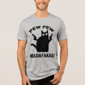 Pew Pew Madafakas Grappige Minimalistische Zwarte  Tri-Blend Shirt (Voorkant)