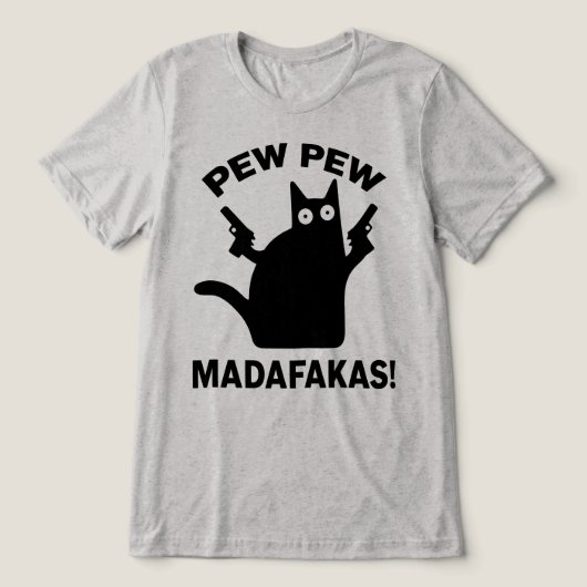 Pew Pew Madafakas Grappige Minimalistische Zwarte  Tri-Blend Shirt (Design voorkant)