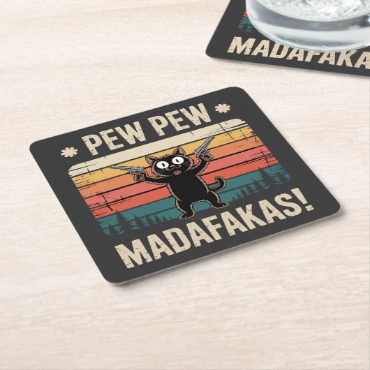 Pew Pew Madafakas Kartonnen Onderzetters (Schuin)