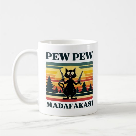 Pew Pew Madafakas mok, Grappige Kattenkoffie mok (Links)