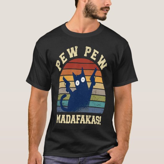 Pew Pew Madafakas  Pew Pew Kat Pyjama's Zomer Katt T-shirt (Voorkant)