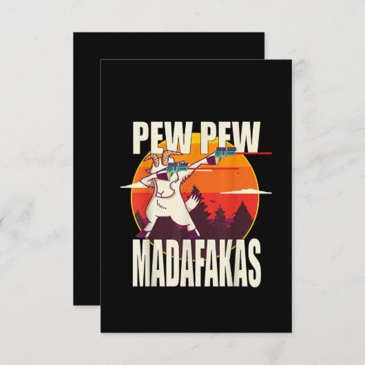 Pew Pew Madafakas Pew Pew Madafakas Goat Bedankkaart (Voorkant / Achterkant)