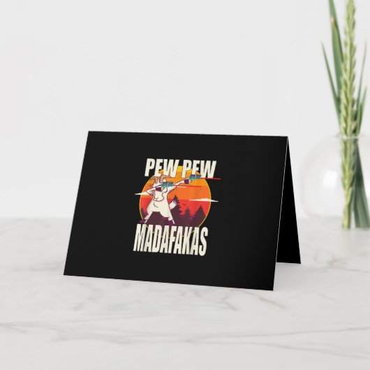 Pew Pew Madafakas Pew Pew Madafakas Goat Feestdagen Kaart (Voorkant)