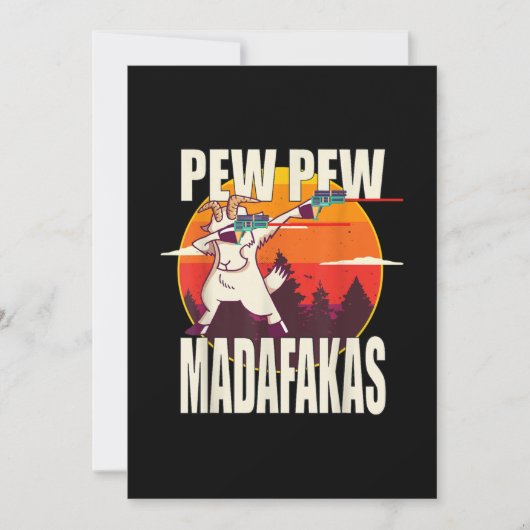 Pew Pew Madafakas Pew Pew Madafakas Goat Feestdagenkaart (Voorkant)