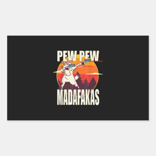Pew Pew Madafakas Pew Pew Madafakas Goat Rechthoekige Sticker (Voorkant)