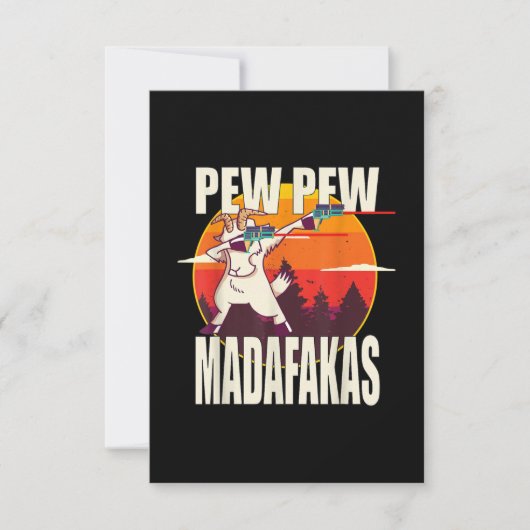 Pew Pew Madafakas Pew Pew Madafakas Goat RSVP Kaartje (Voorkant)