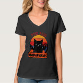 Pew Pew Madafakas Retro Cat T-shirt (Voorkant)